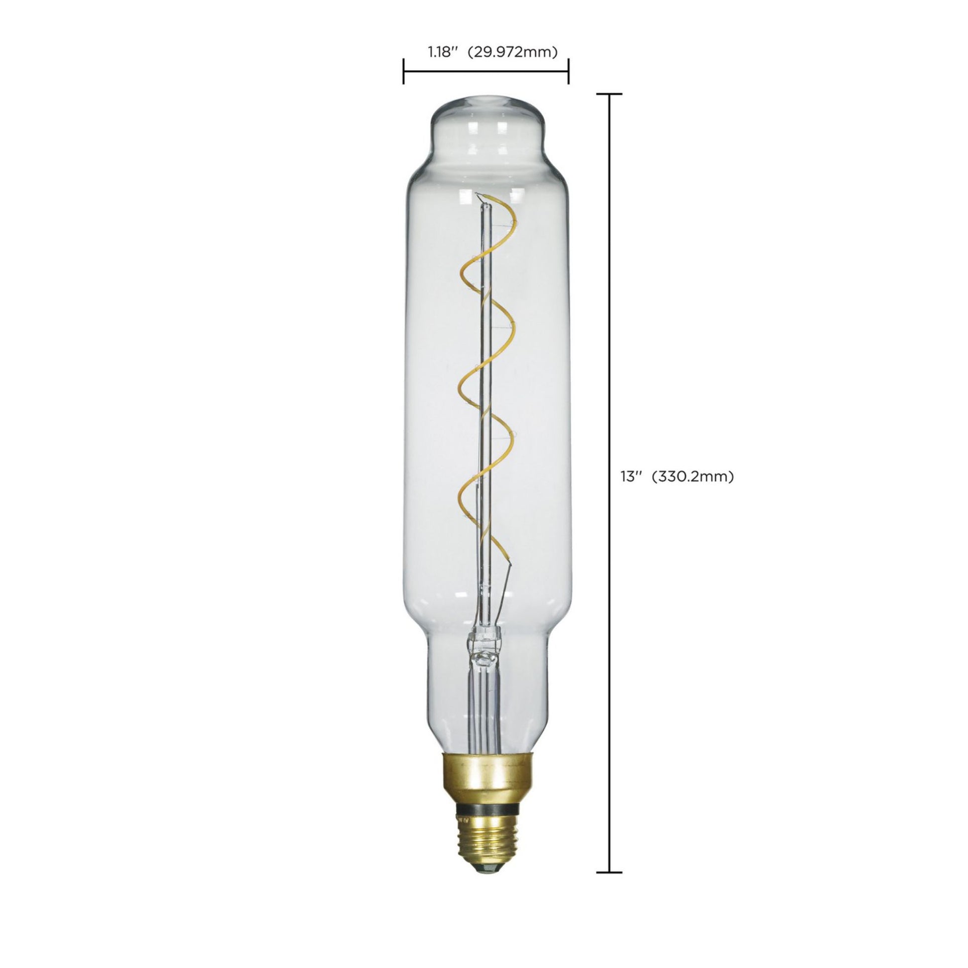 T24 Spiral Vintage LED Bulb, 4 Watts, 200 Lumens, 2100K, E26 Medium Base, Clear Finish - Bees Lighting