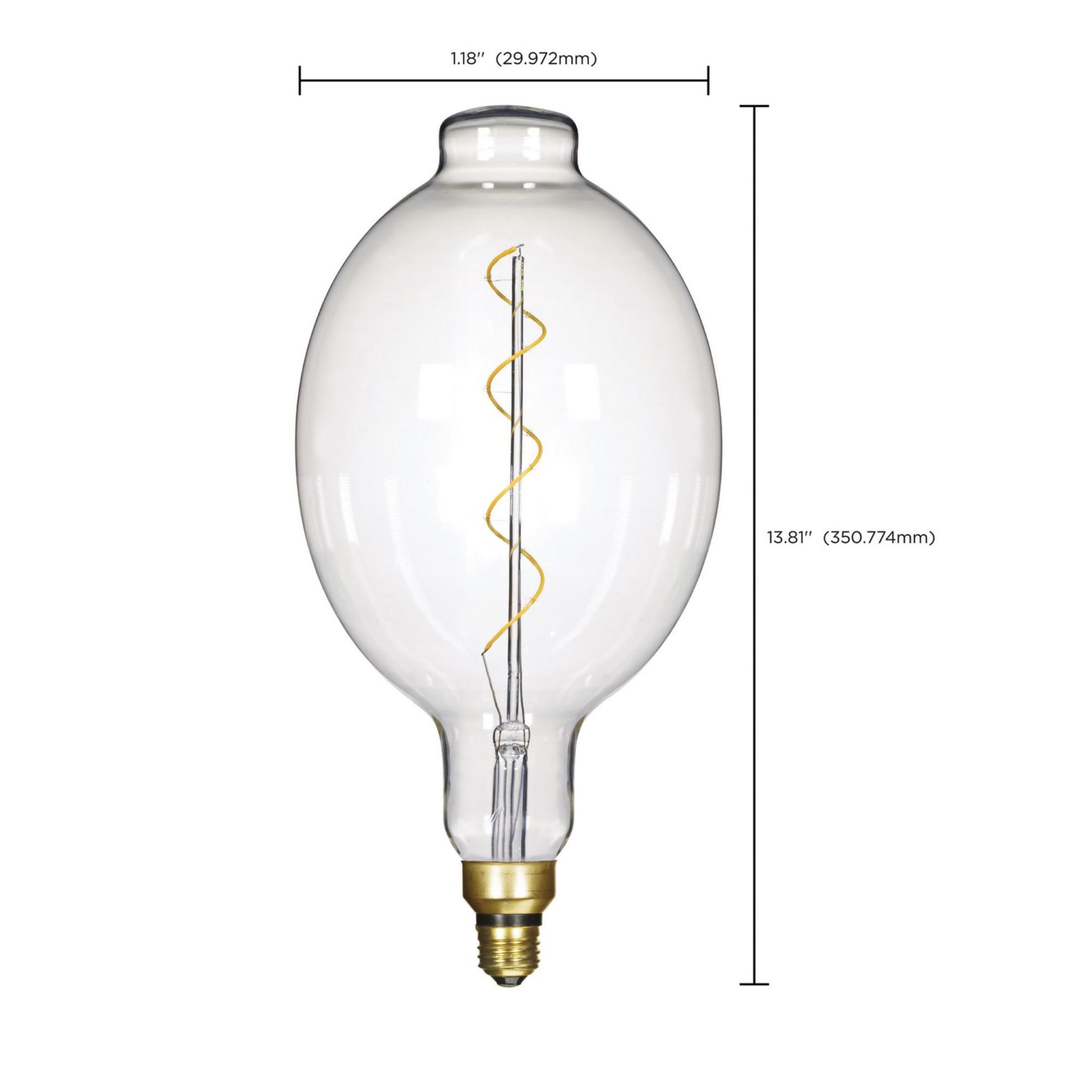 BT56 LED Vintage Style Spiral Bulb, 4 Watts, 200 Lumens, 2100K, E26 Base, Clear Finish - Bees Lighting
