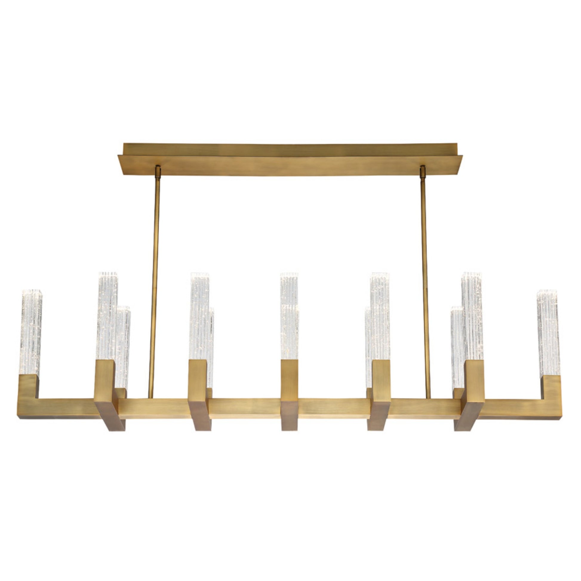 Cinema 54" LED Linear Pendant, Aged Brass Finish - Bees Lighting