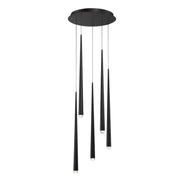 Cascade 17" 5-Light LED Pendant, Black Finish, Crystal Cap - Bees Lighting