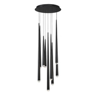 Cascade 17" 7-Light LED Pendant, Black Finish, Crystal Cap - Bees Lighting