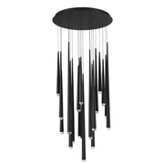 Cascade 26" 21-Light LED Pendant, Black Finish, Crystal Cap - Bees Lighting