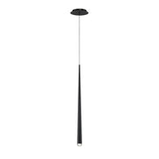 Cascade 28" LED Mini Pendant, Black Finish, Crystal Cap - Bees Lighting