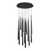 Cascade 23" 15-Light LED Pendant, Black Finish, Etched Cap - Bees Lighting