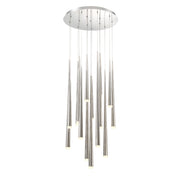 Cascade 23" 15-Light LED Pendant, Polished Nickel Finish, Etched Cap - Bees Lighting