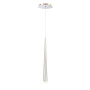 Cascade 19" LED Mini Pendant, Polished Nickel Finish, Etched Cap - Bees Lighting