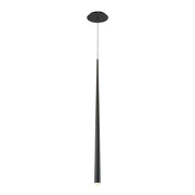Cascade 37" LED Mini Pendant, Black Finish, Etched Cap - Bees Lighting