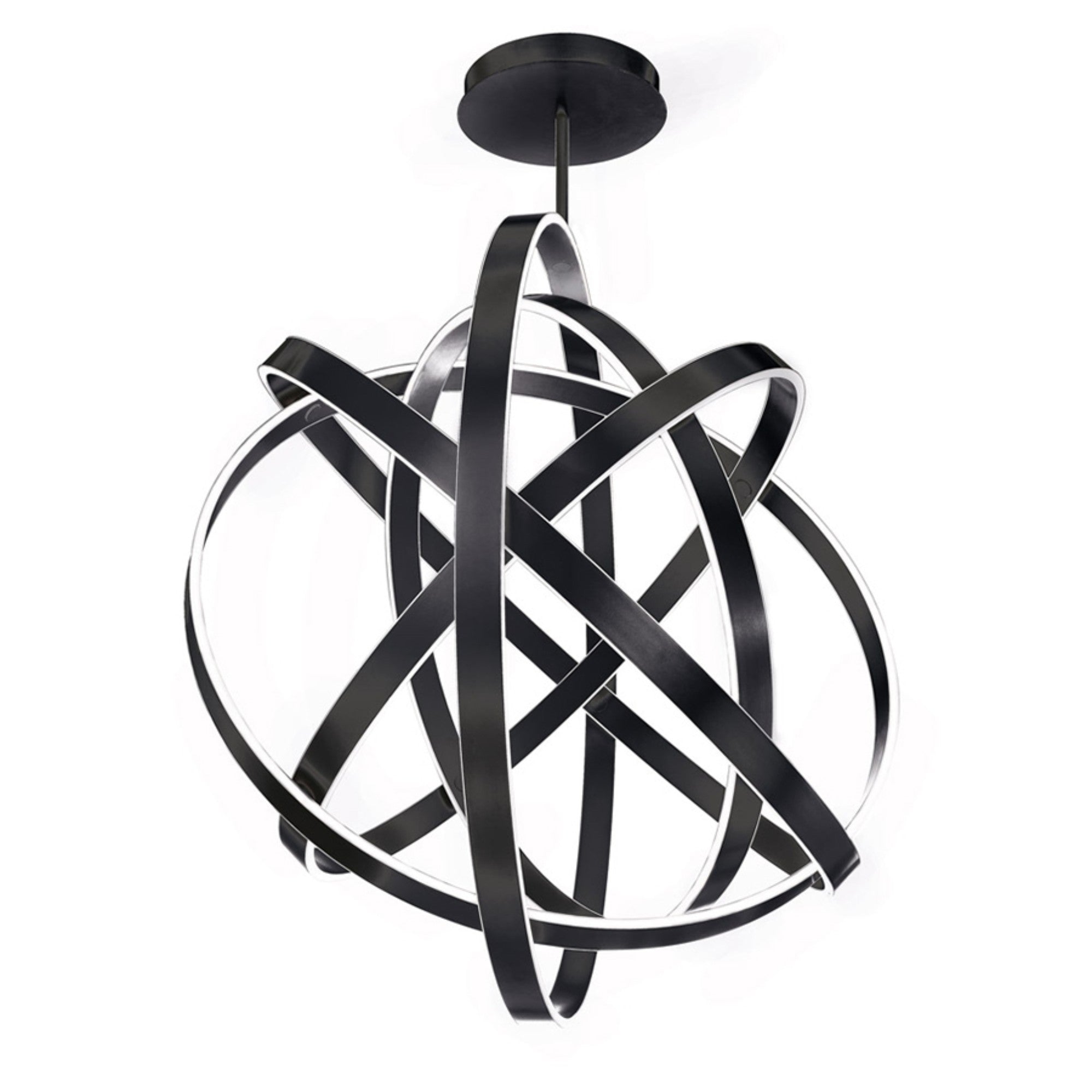 Kinetic 60" LED Chandelier, Black Finish - Bees Lighting
