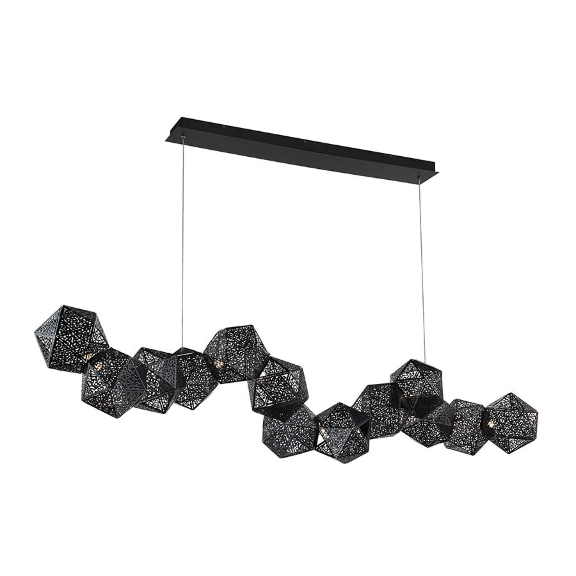 Riddle 64" LED Linear Pendant, Black Finish - Bees Lighting