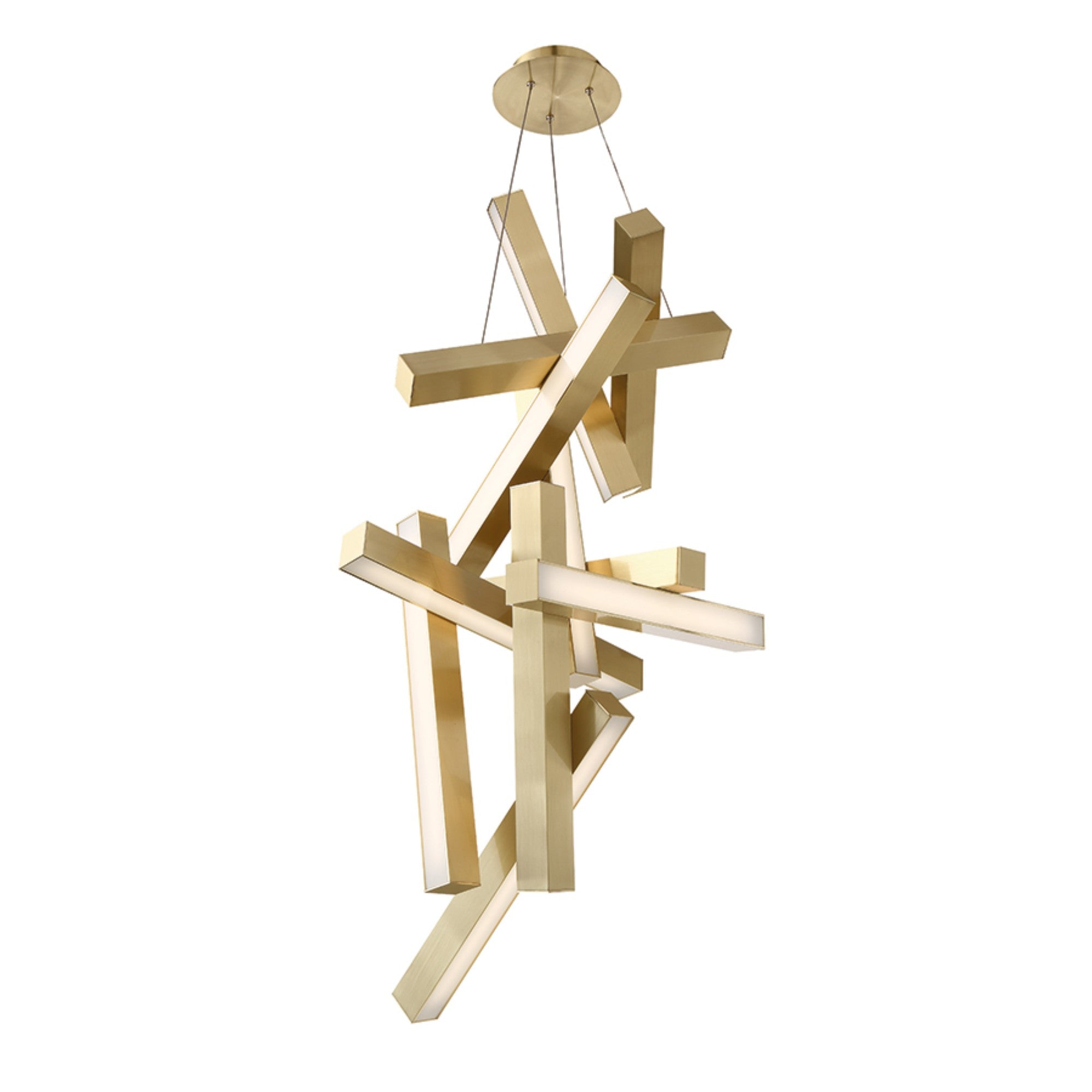Chaos 49" LED Chandelier, Aged Brass Finish - Bees Lighting