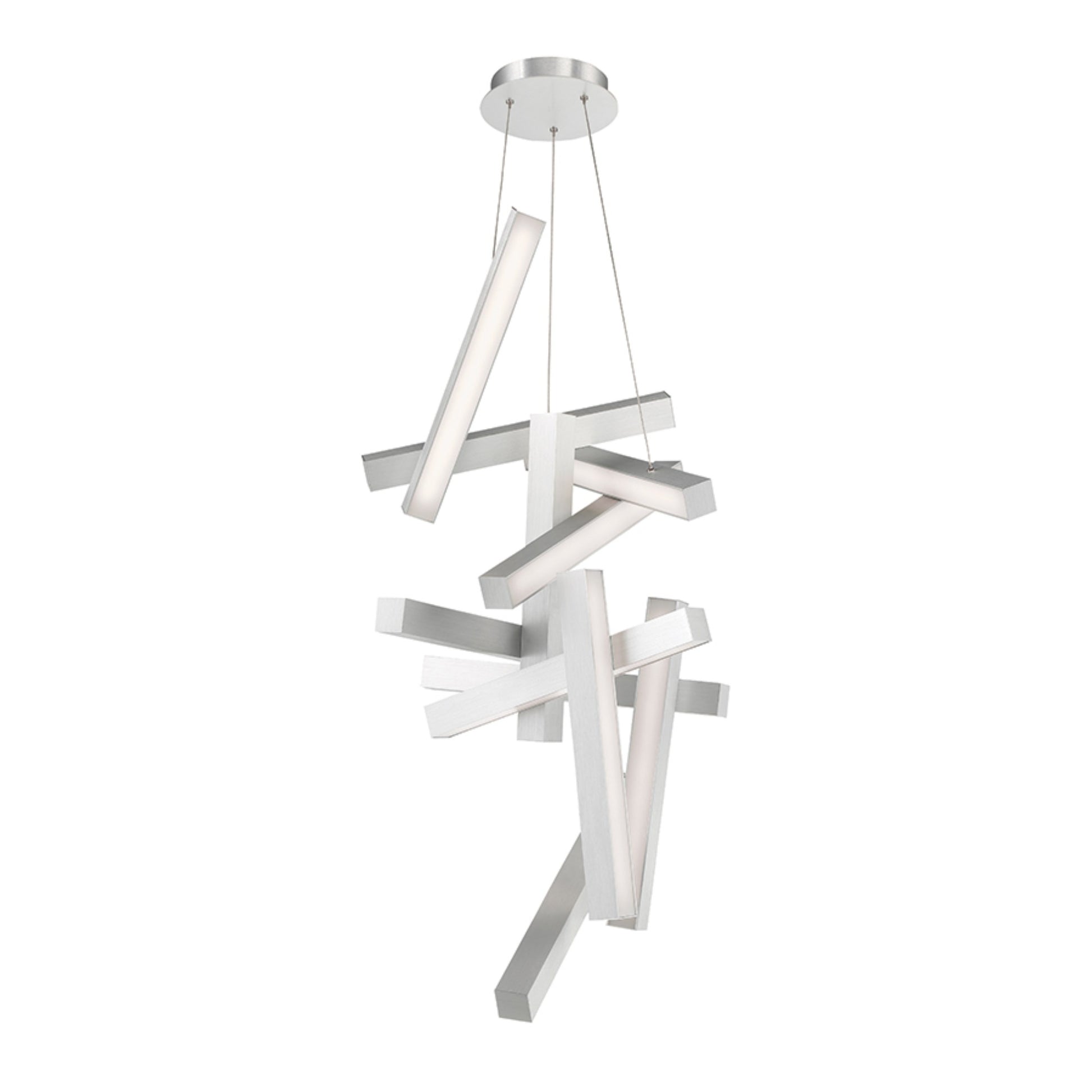 Chaos 49" LED Chandelier, Brushed Aluminum Finish - Bees Lighting