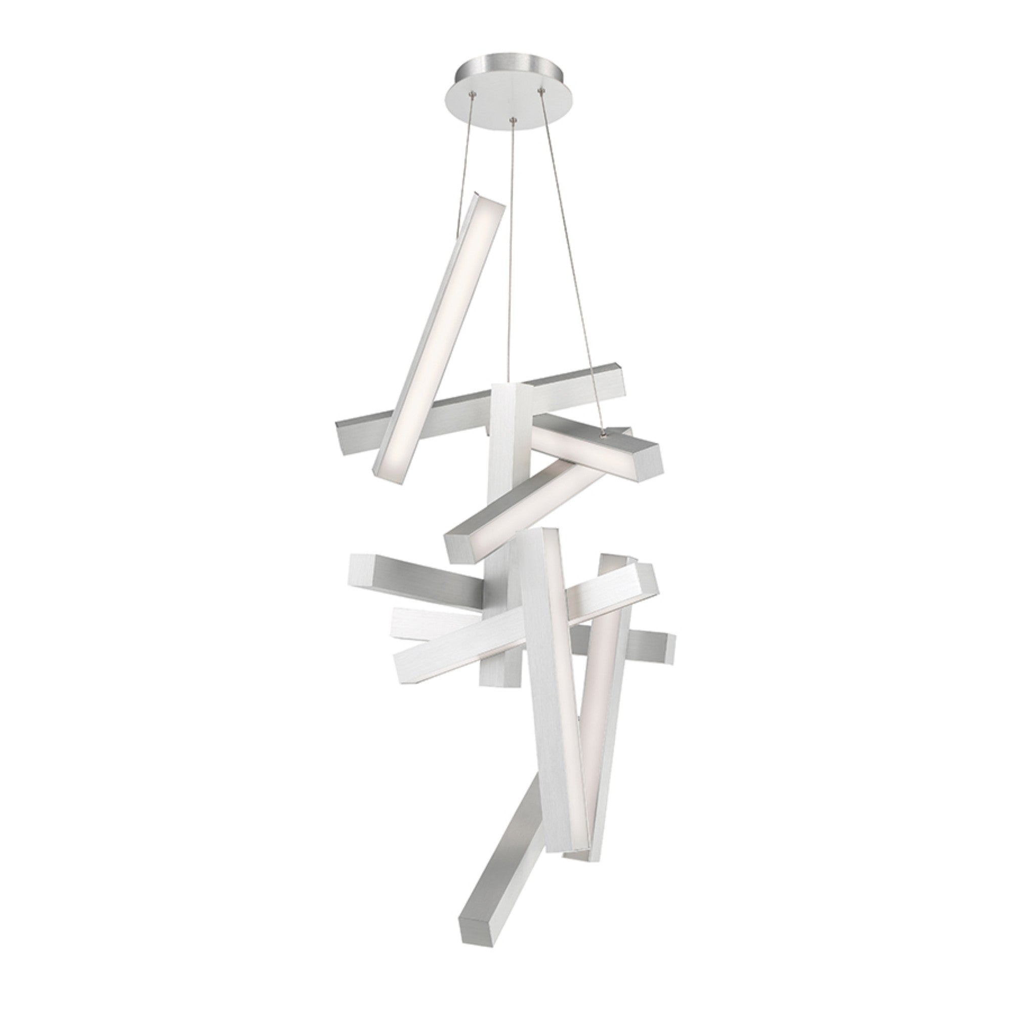 Chaos 49" LED Chandelier, Brushed Aluminum Finish - Bees Lighting