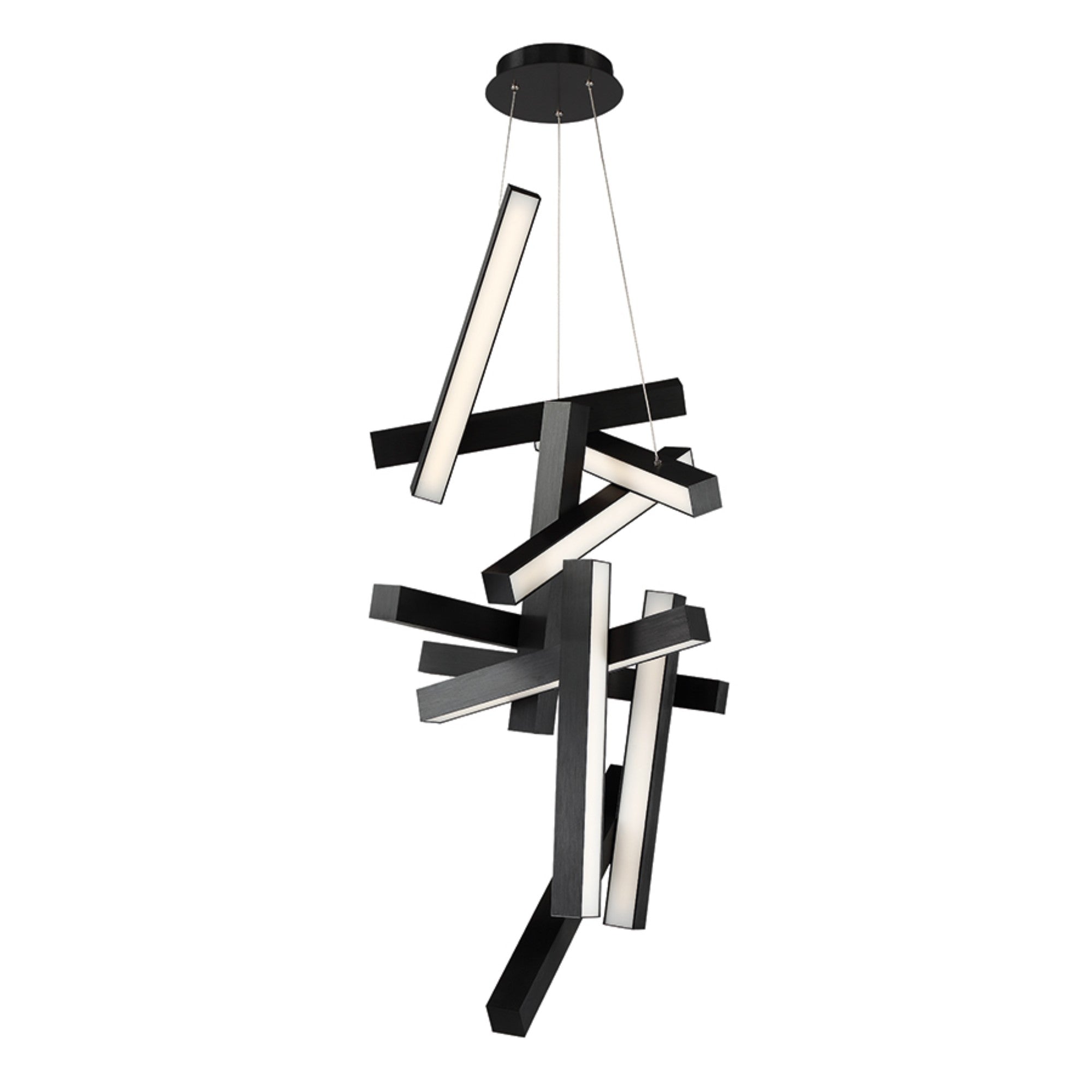 Chaos 49" LED Chandelier, Black Finish - Bees Lighting