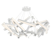 Chaos 61" LED Chandelier, Brushed Aluminum Finish - Bees Lighting
