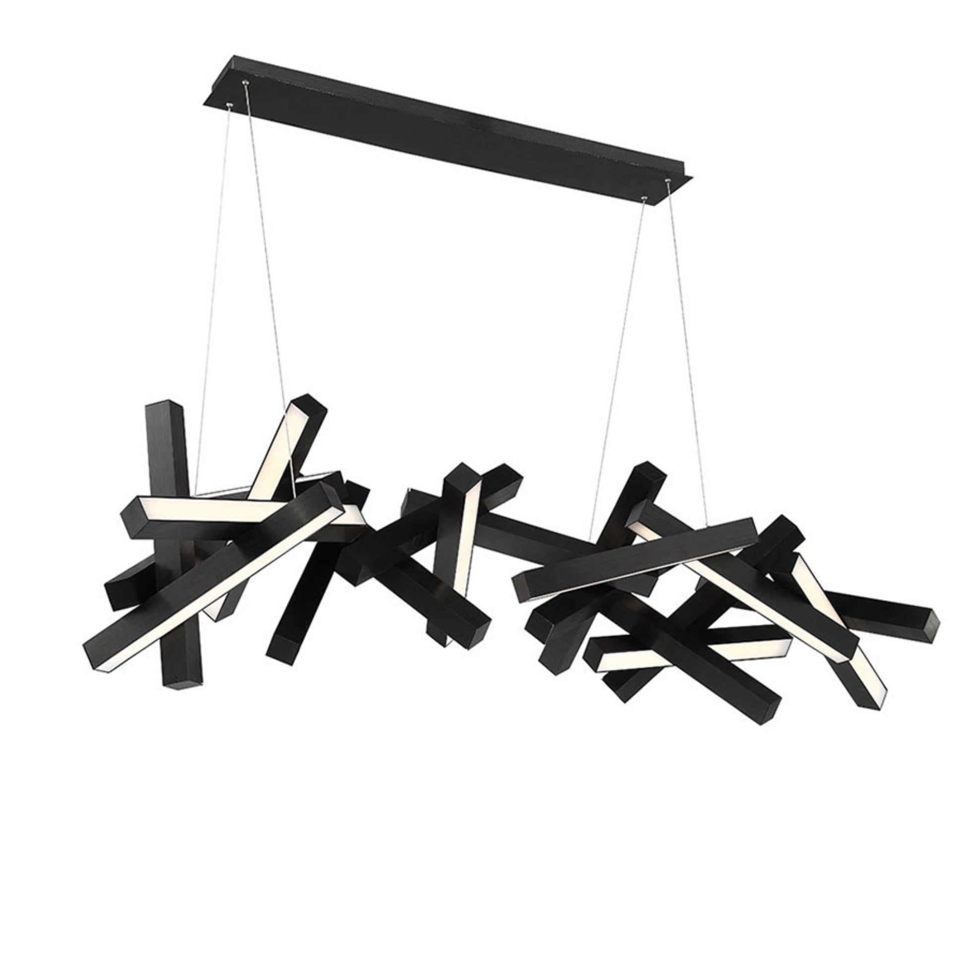 Chaos 72" LED Linear Pendant, Black Finish - Bees Lighting