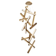 Chaos 75" LED Chandelier, Aged Brass Finish - Bees Lighting