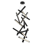Chaos 75" LED Chandelier, Black Finish - Bees Lighting
