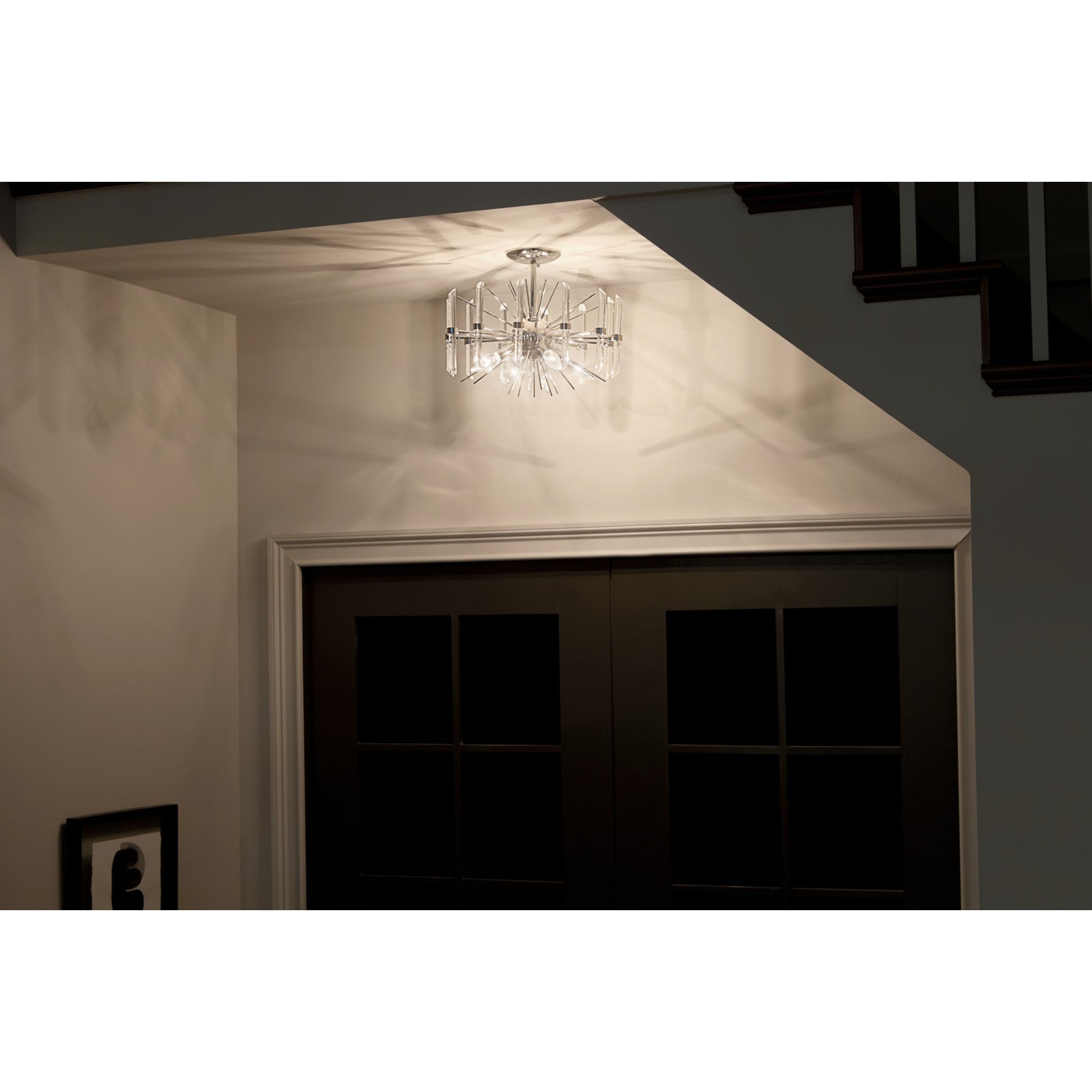 Eris 16" 4-Light Semi-Flush Mount, Polished Nickel Finish - Bees Lighting