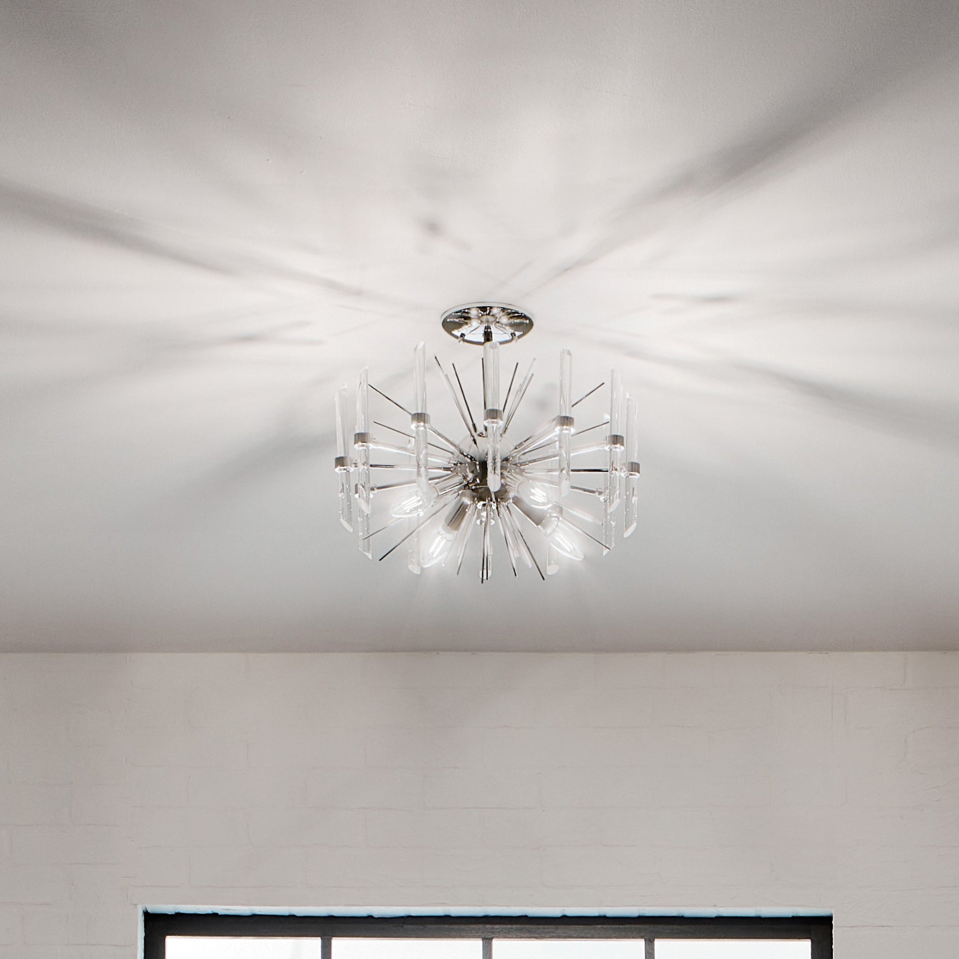 Eris 16" 4-Light Semi-Flush Mount, Polished Nickel Finish - Bees Lighting