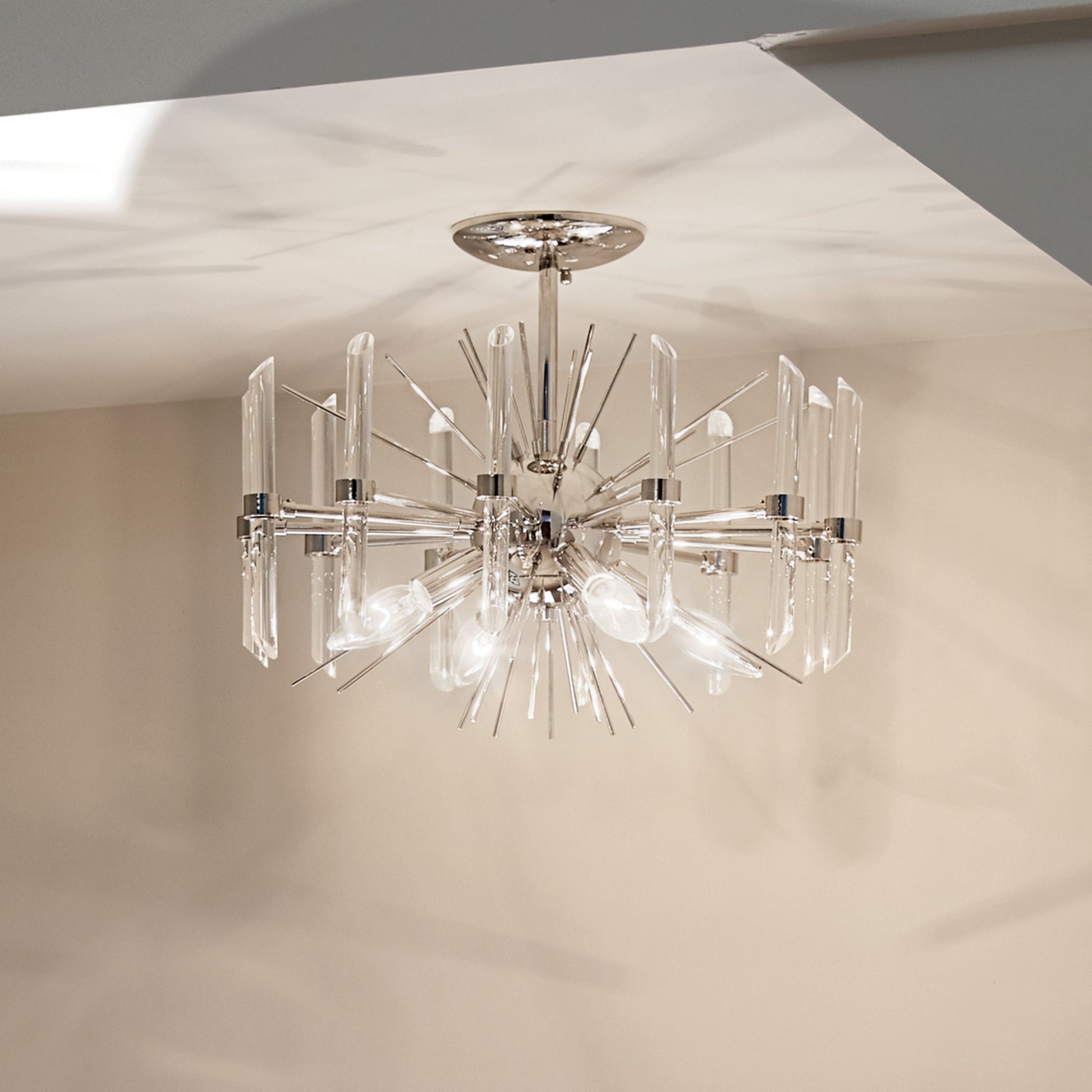 Eris 16" 4-Light Semi-Flush Mount, Polished Nickel Finish - Bees Lighting