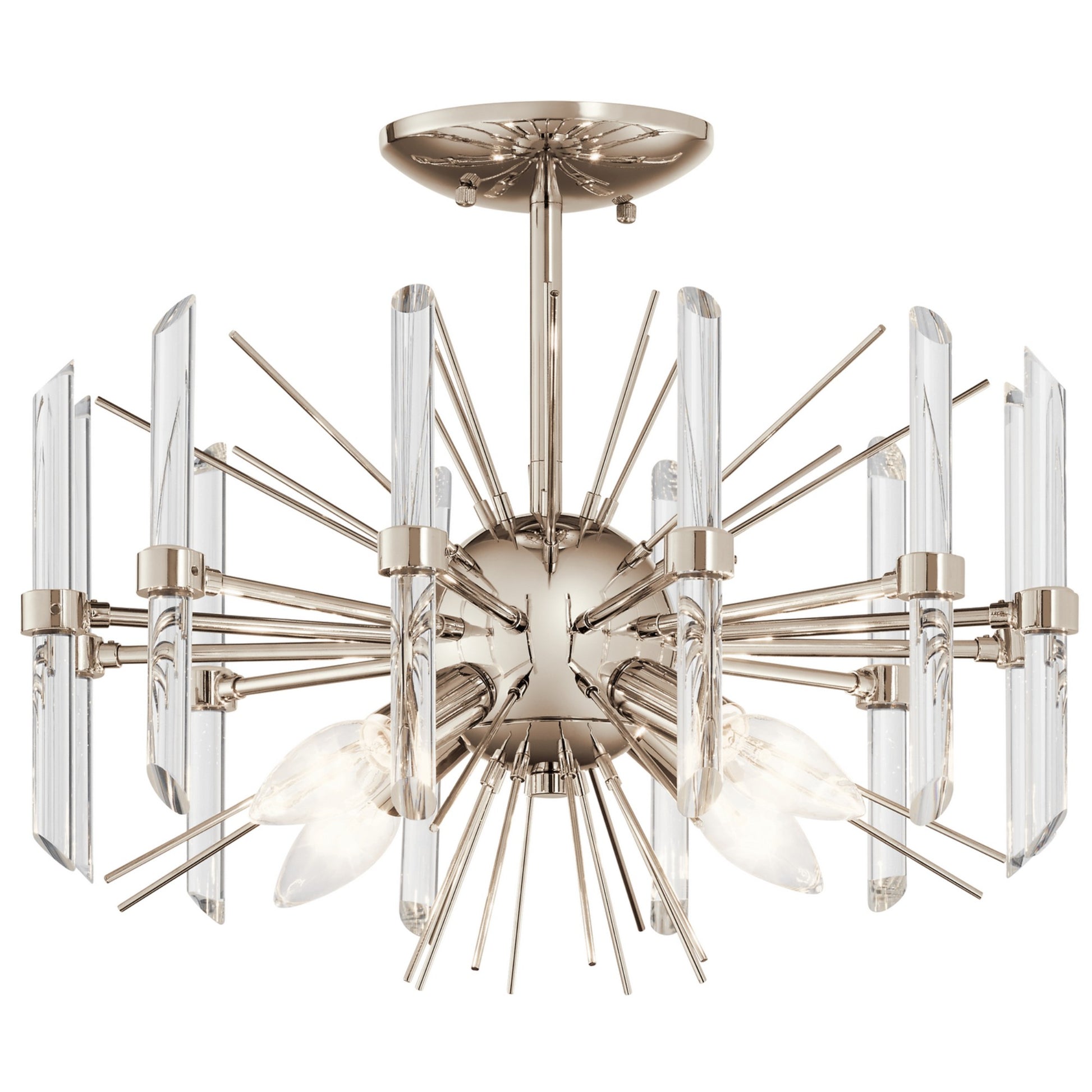 Eris 16" 4-Light Semi-Flush Mount, Polished Nickel Finish - Bees Lighting