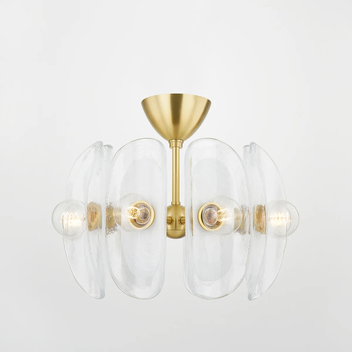 Hilo 22" 8 Lights Semi-Flush Mount Aged Brass Finish - Bees Lighting