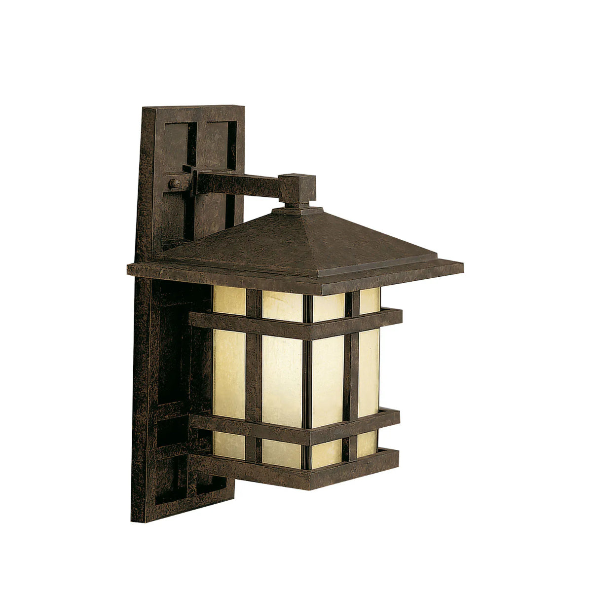 Cross Creek 16" 1-Light Outdoor Wall Light With Satin Etched Linen Glass, Bronze Finish - Bees Lighting