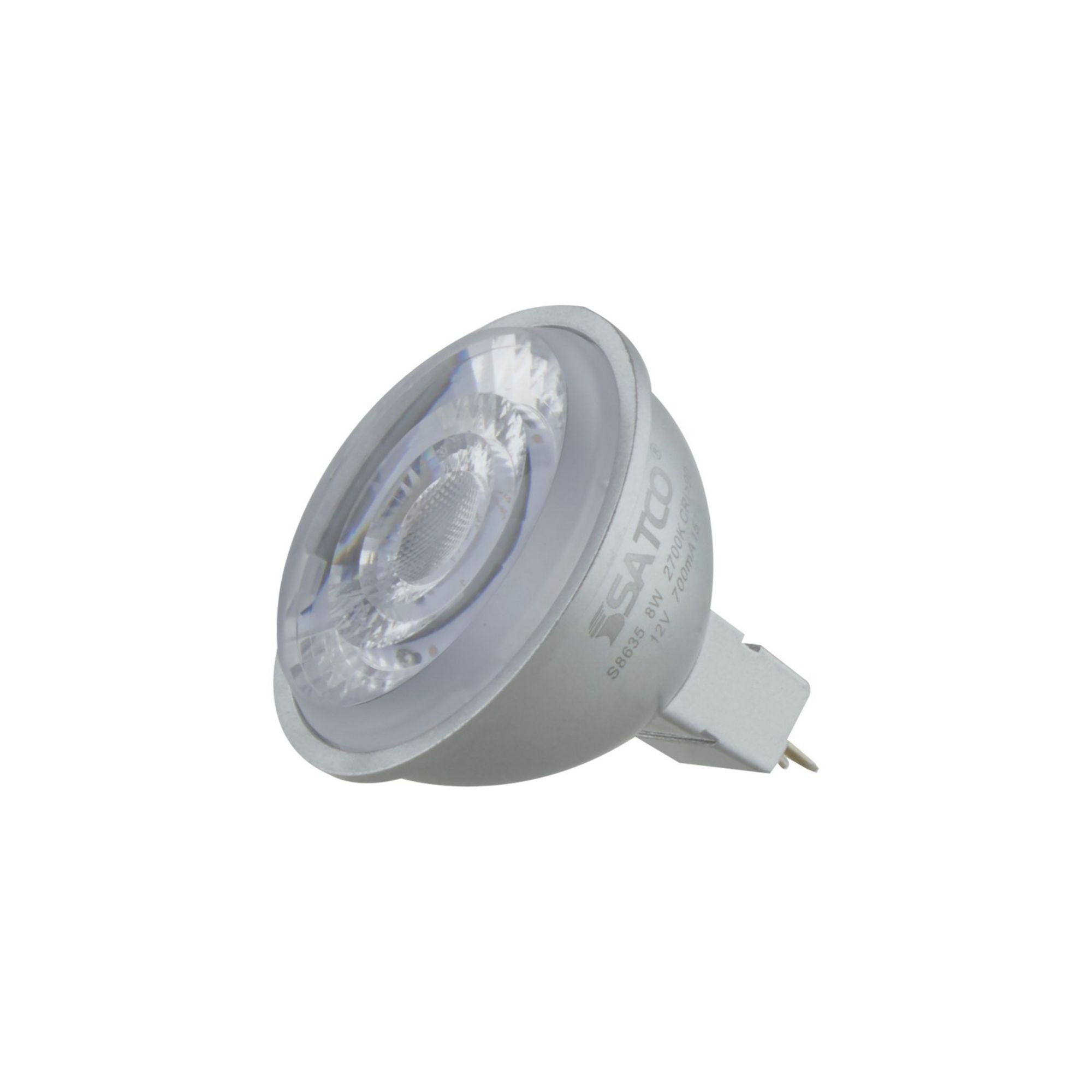 MR16 LED Bulb, 8 watts, 490 Lumens, 2700K, 75W Equal, GU5.3 Base, 15° Spot, 12V - Bees Lighting