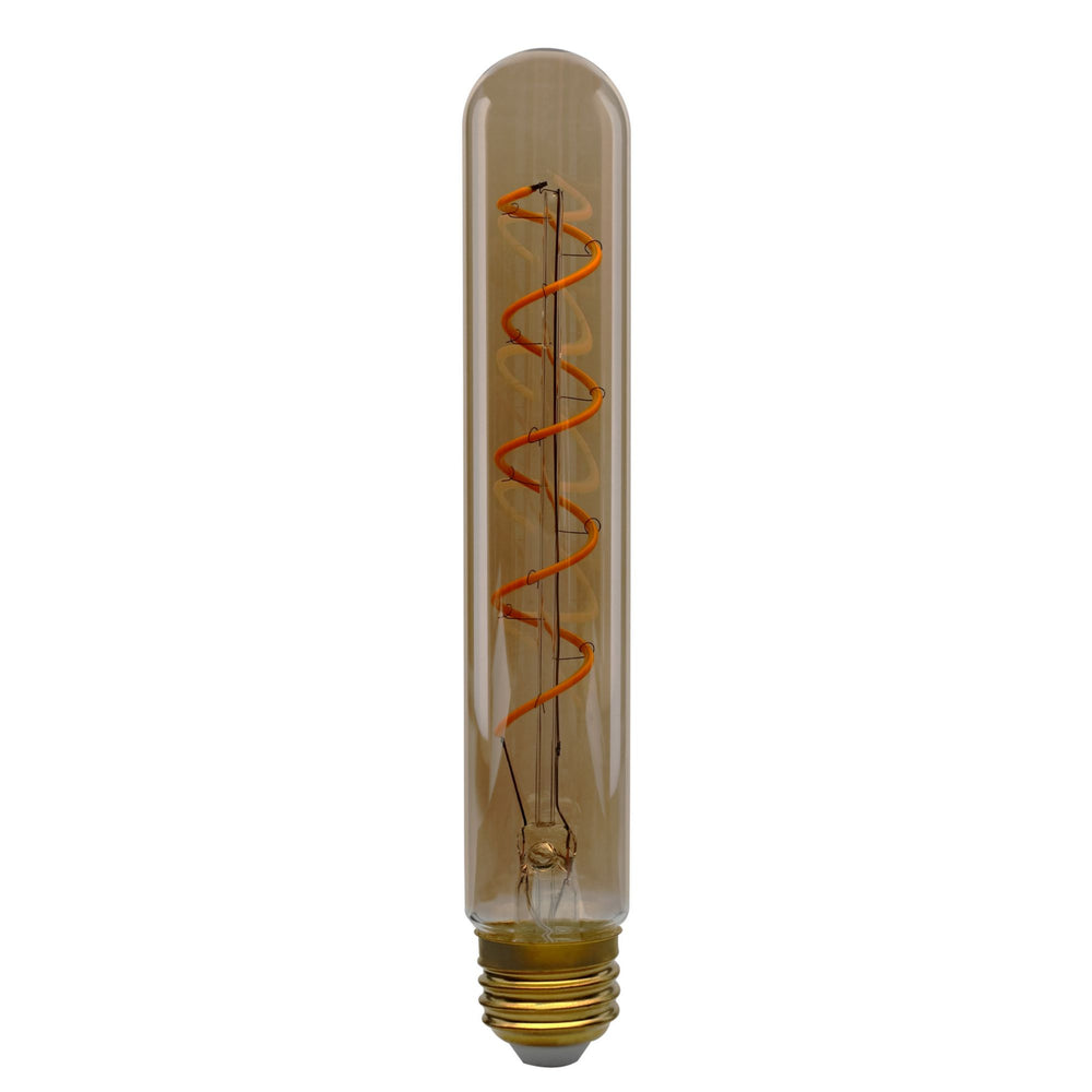 T9 LED Single Tube Spiral Vintage Bulb, 5 Watts, 240 Lumens, 2000K, E26 Base, Amber Finish - Bees Lighting