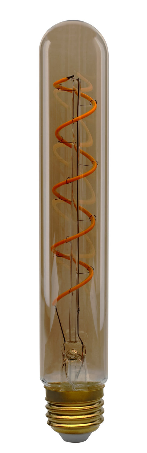 T9 LED Single Tube Spiral Vintage Bulb, 5 Watts, 240 Lumens, 2000K, E26 Base, Amber Finish - Bees Lighting