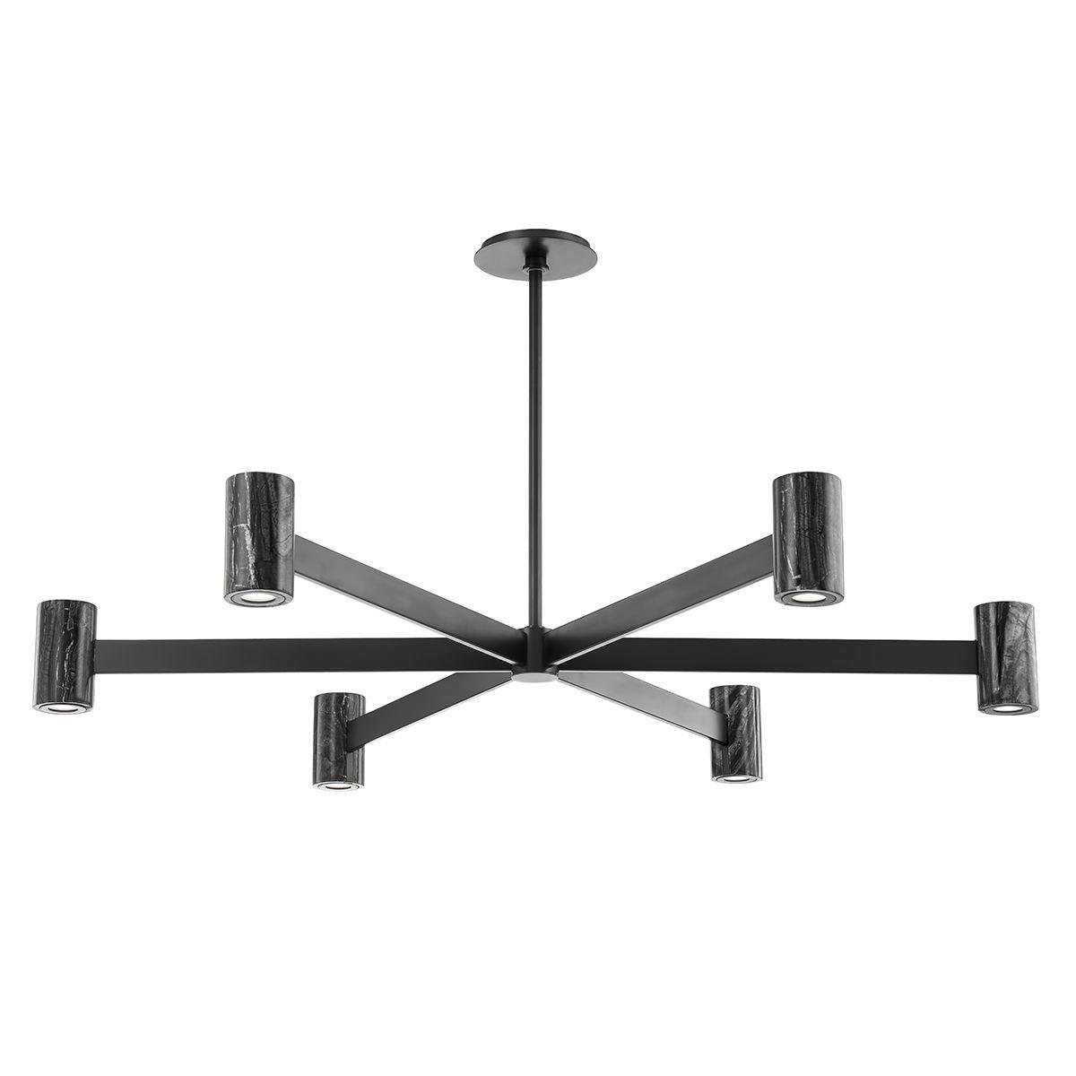 Predock 45 In. 6 Lights LED Chandelier Black Finish