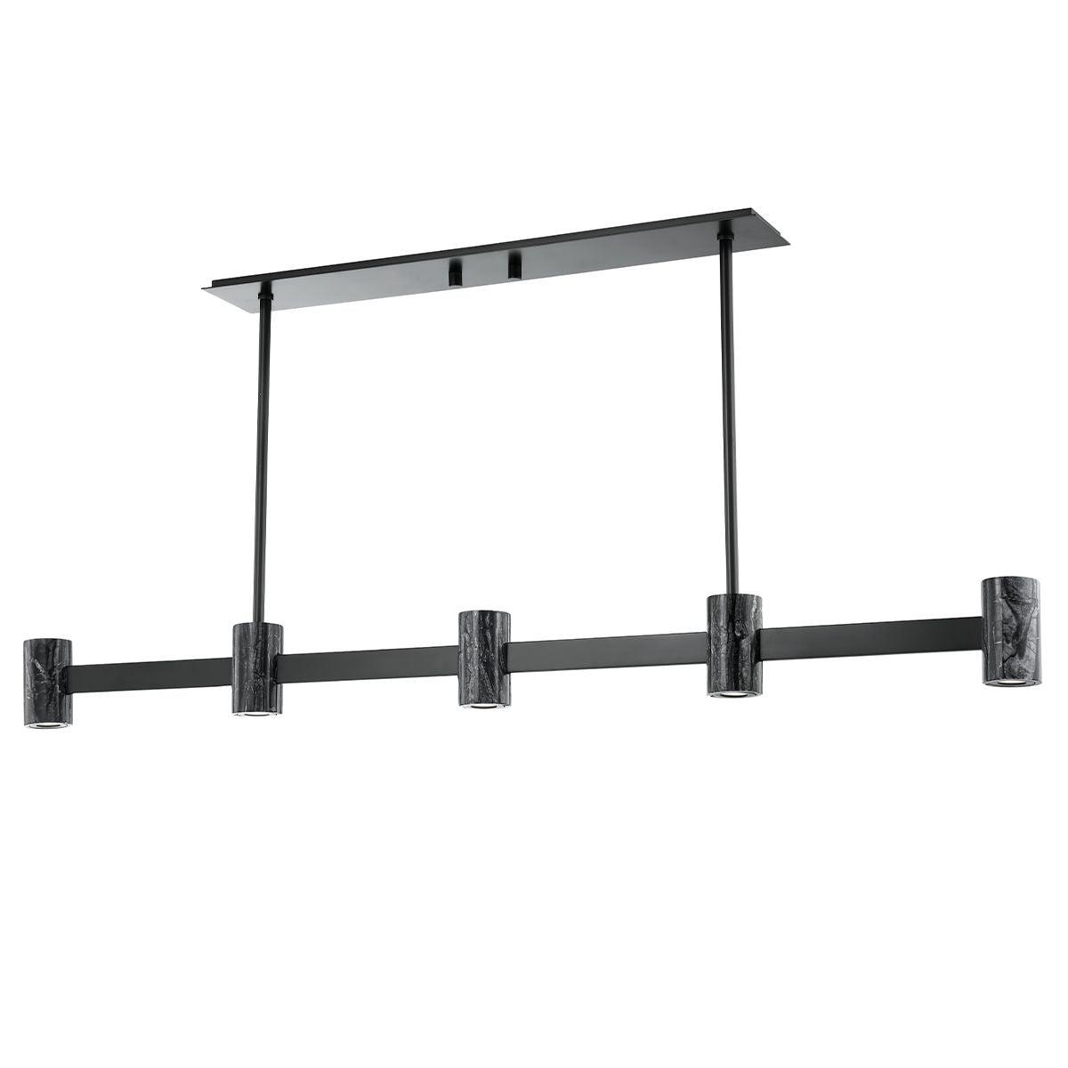 Predock 57 in. 5 Lights LED Pendant Light Black Finish - Bees Lighting
