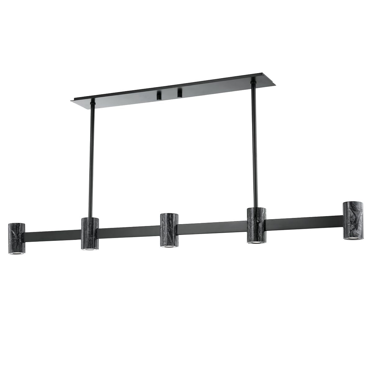 Predock 57 in. 5 Lights LED Pendant Light Black Finish - Bees Lighting