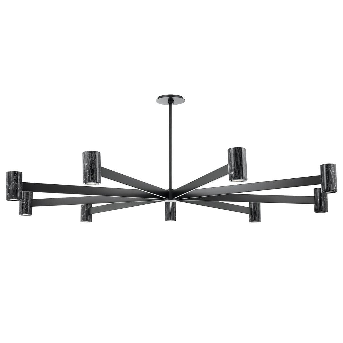 Predock 64 In. 9 Lights LED Chandelier Black Finish