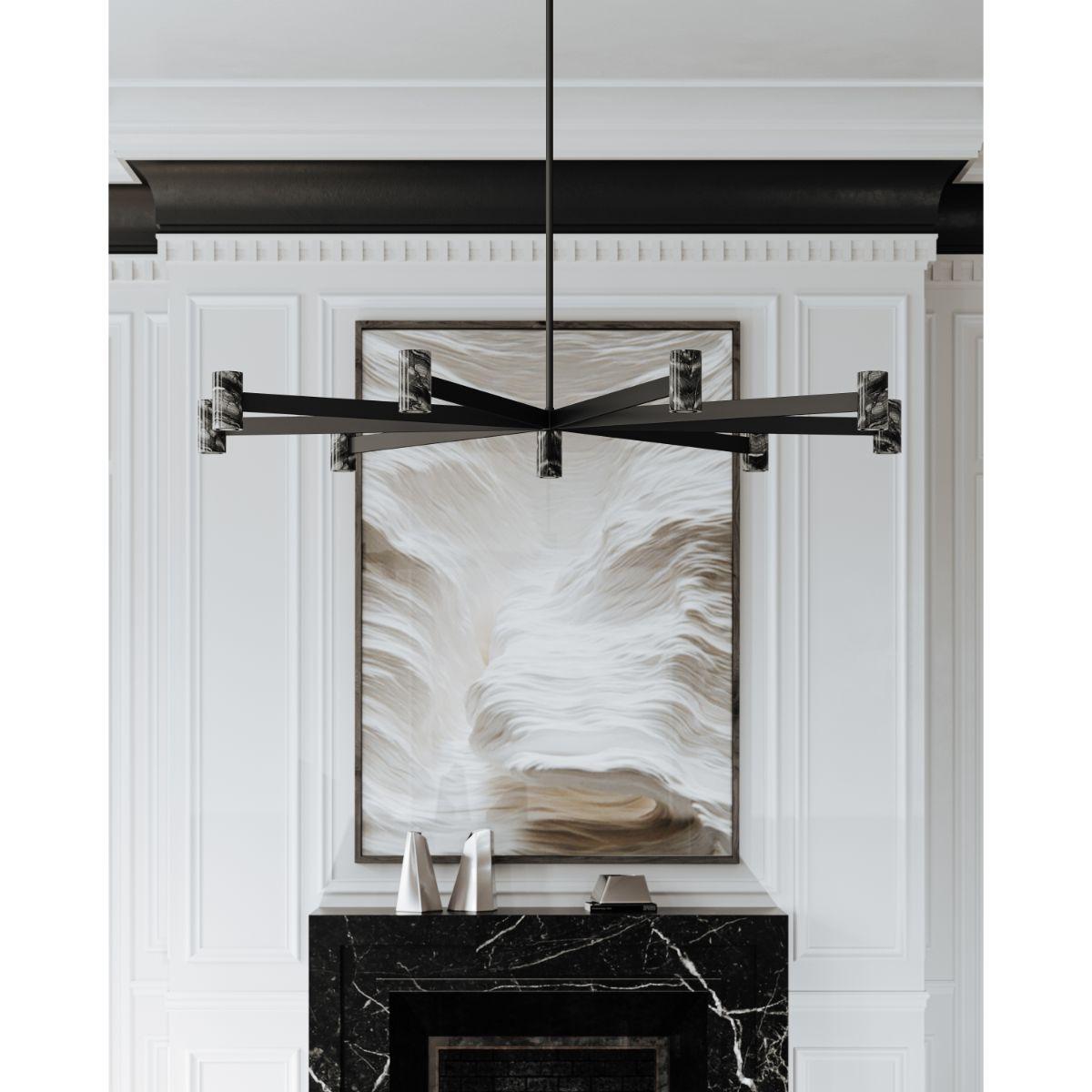 Predock 64 In. 9 Lights LED Chandelier Black Finish - Bees Lighting