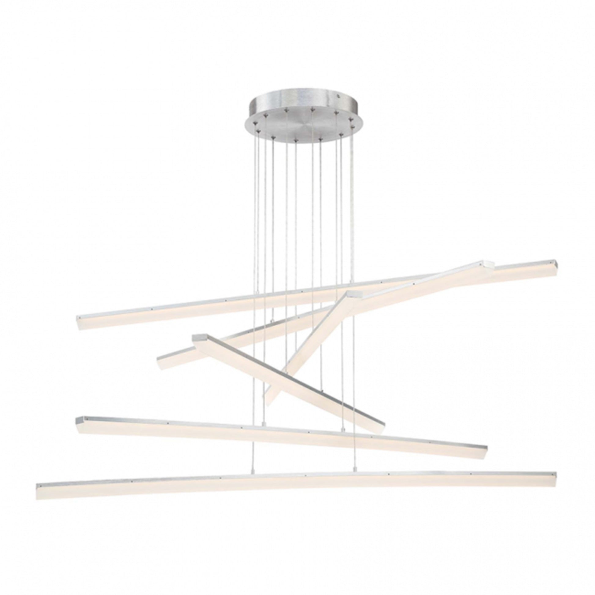 Stack 48" 6-Light LED Pendant, Brushed Aluminum Finish - Bees Lighting