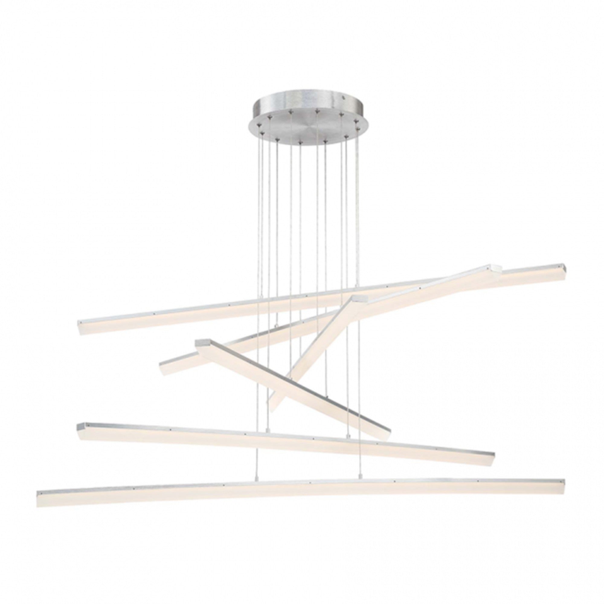 Stack 48" 6-Light LED Pendant, Brushed Aluminum Finish - Bees Lighting