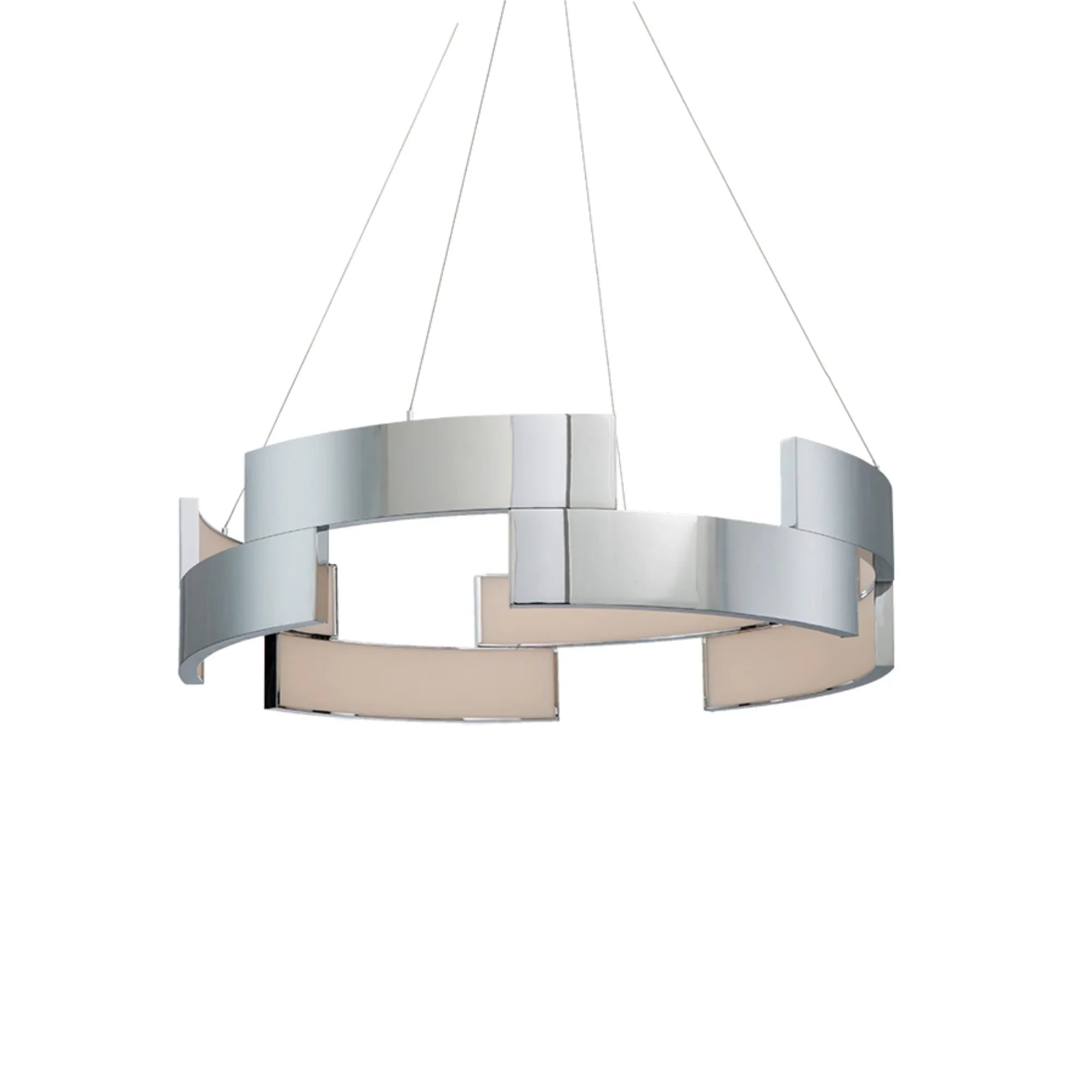Trap 38" LED Pendant, Chrome Finish - Bees Lighting