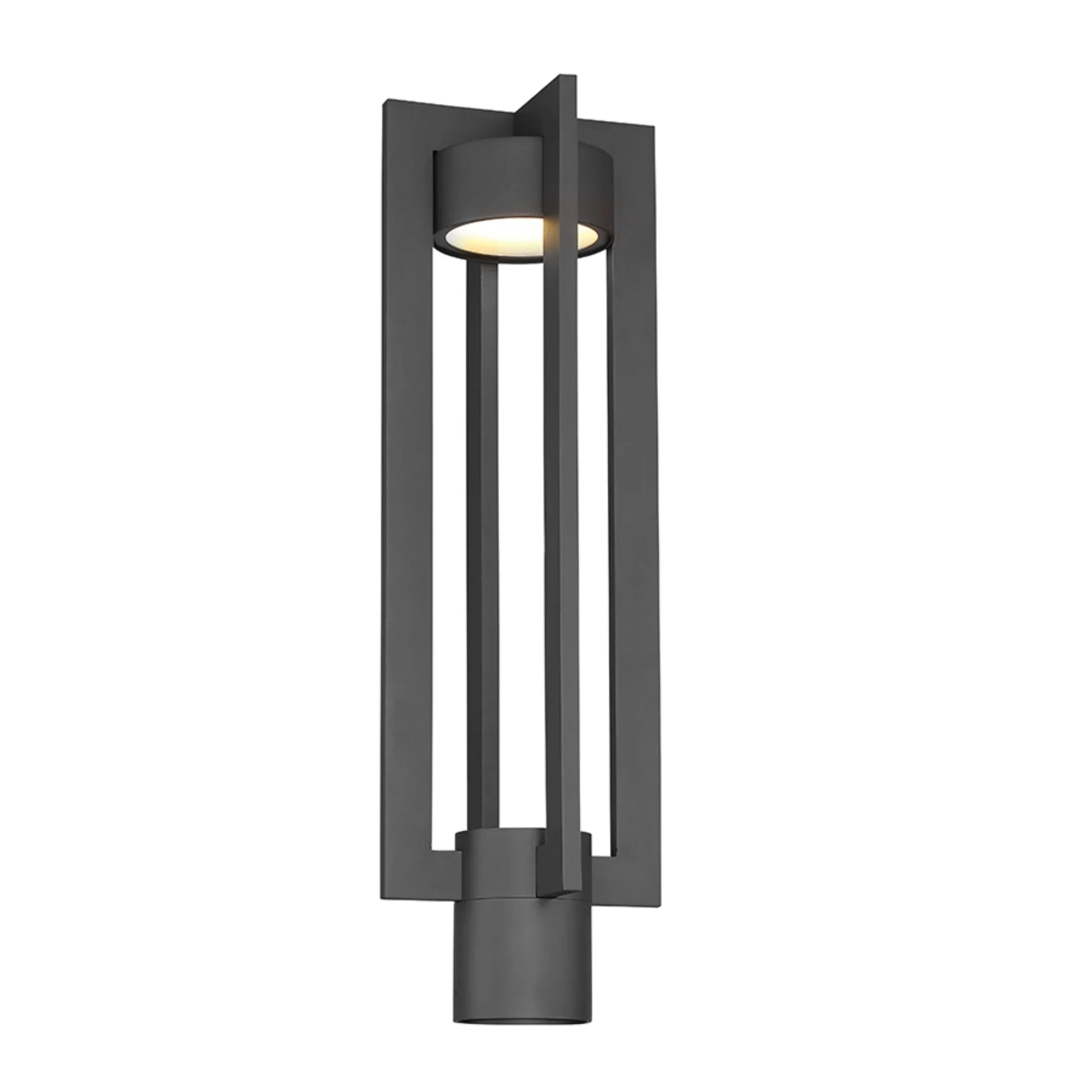 Chamber 20" LED Outdoor Post Light, Black Finish - Bees Lighting