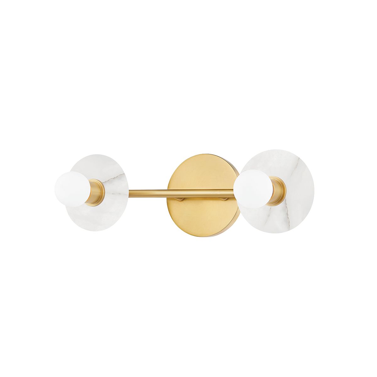 ELMONT 16 in. 2 lights Vanity Light Brass finish - Bees Lighting