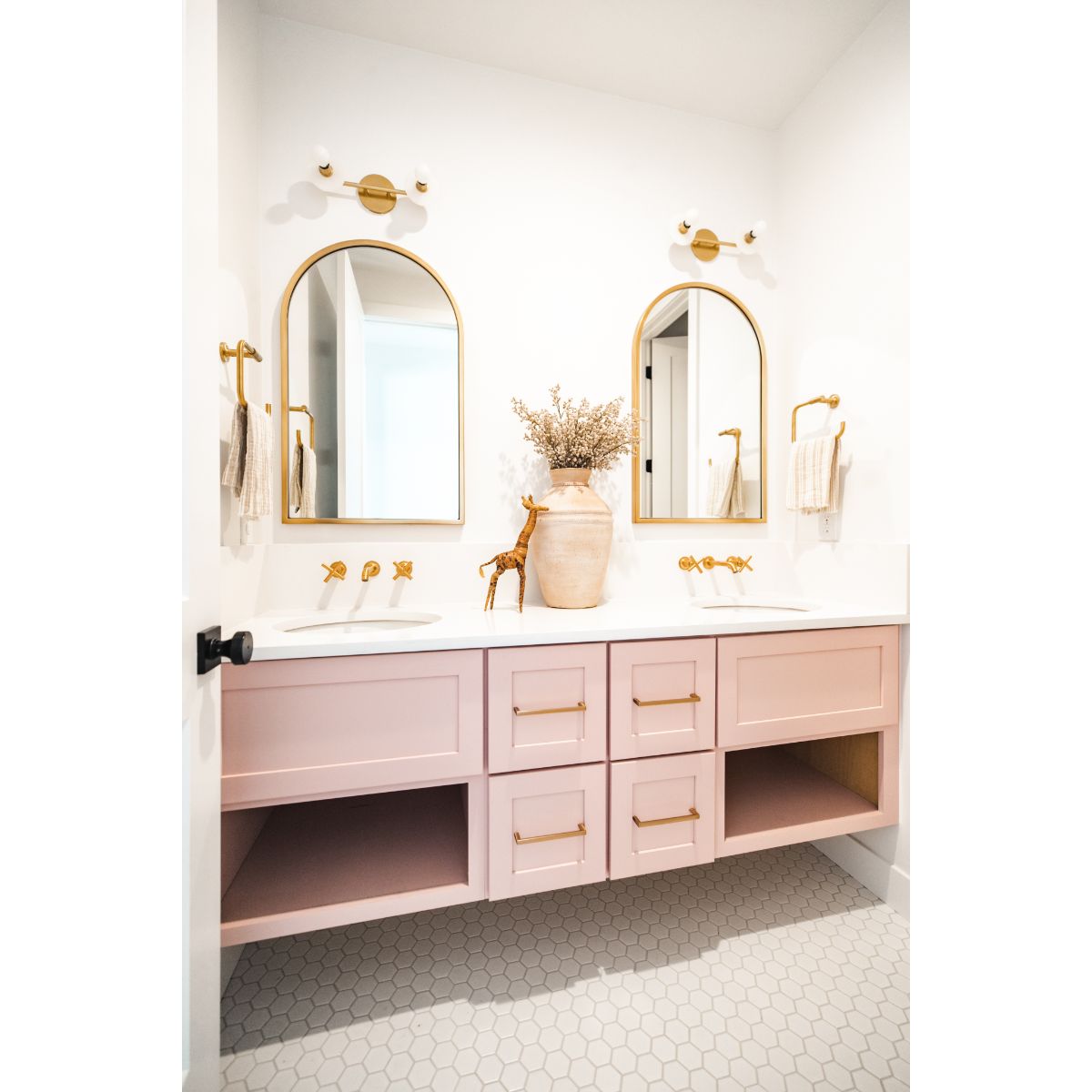 ELMONT 16 in. 2 lights Vanity Light Brass finish - Bees Lighting