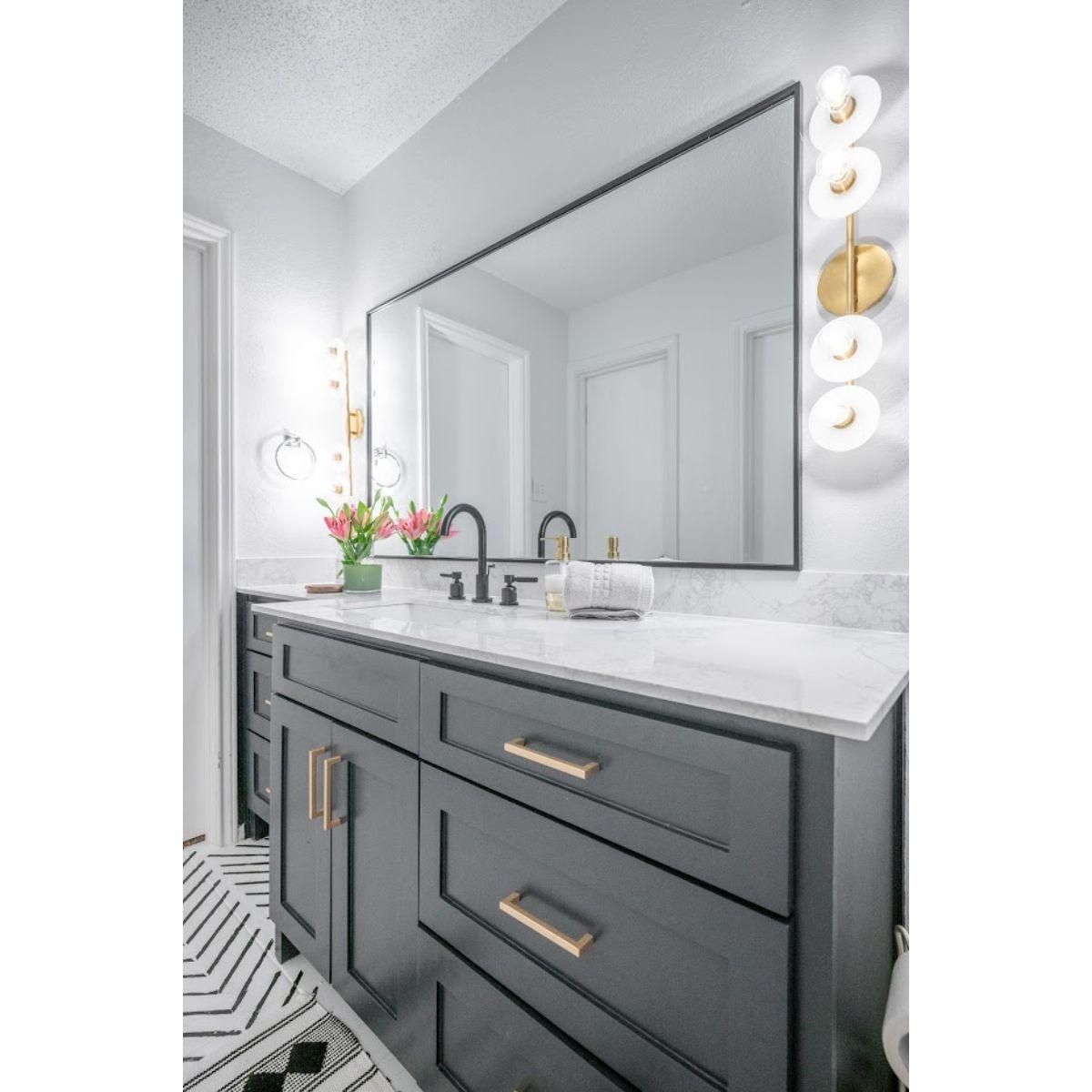 ELMONT 25 in. 4 lights Vanity Light Brass finish - Bees Lighting