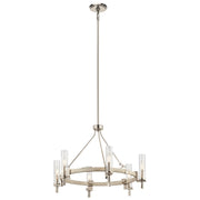 Telan 29" 6-Light Chandelier, White Washed Wood Finish - Bees Lighting