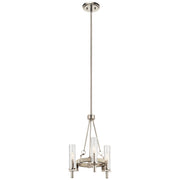 Telan 15" 3-Light Mini Chandelier, White Washed Wood Finish - Bees Lighting