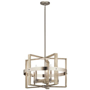 Peyton 26" 5-Light Chandelier, White Washed Wood Finish - Bees Lighting