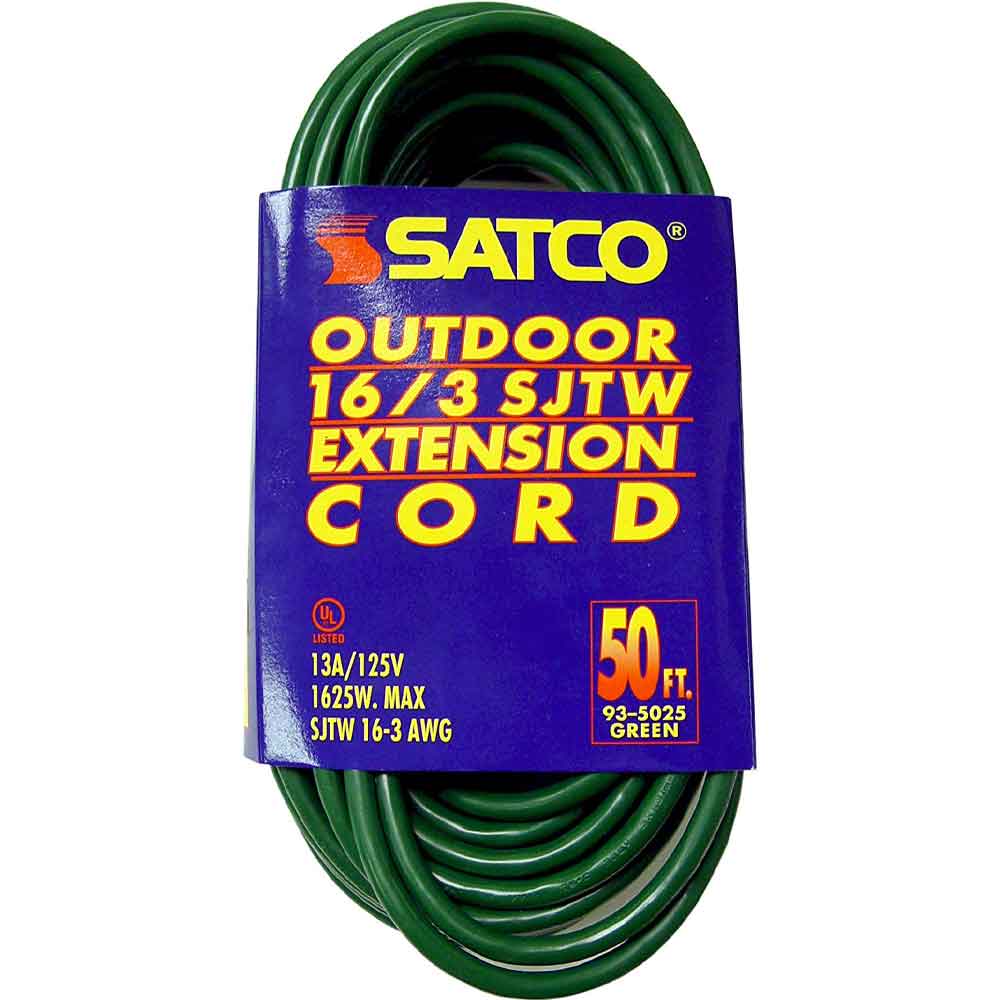 50 ft. Outdoor Heavy Duty Extension Cord 16/3 Gauge SJTW Green