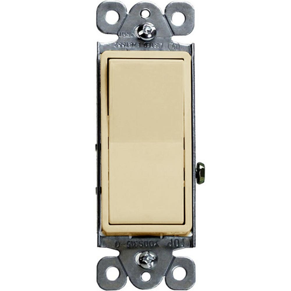 Deco 3-Way 15 Amp Rocker Switch, Ivory - Bees Lighting
