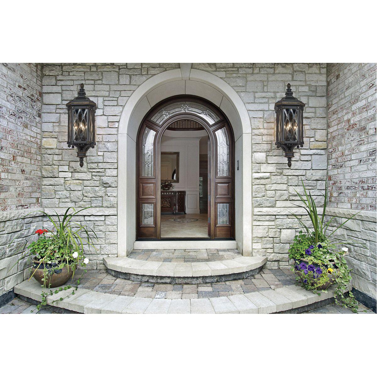 Bexley Manor 32 in. 4 Lights Outdoor Wall Lantern Black & Gold Finish - Bees Lighting