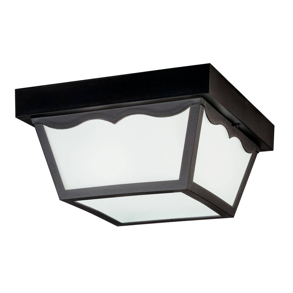 10.5" Outdoor Plastic Outdoor Ceiling Light, Black - Bees Lighting