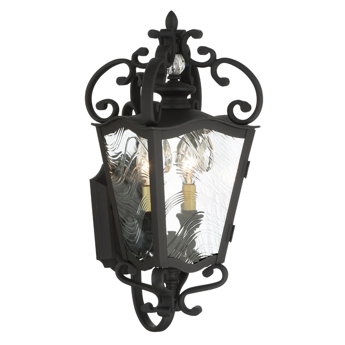 Brixton Ivey 21 in. 2 Lights Outdoor Wall Lantern Sand Coal with Soft Brass Finish